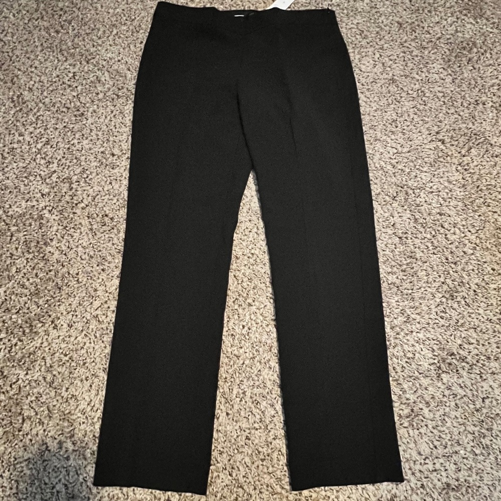 Ann Taylor Devin Fit Black Straight Leg Dress Pants Side Zip Size 6 NEW